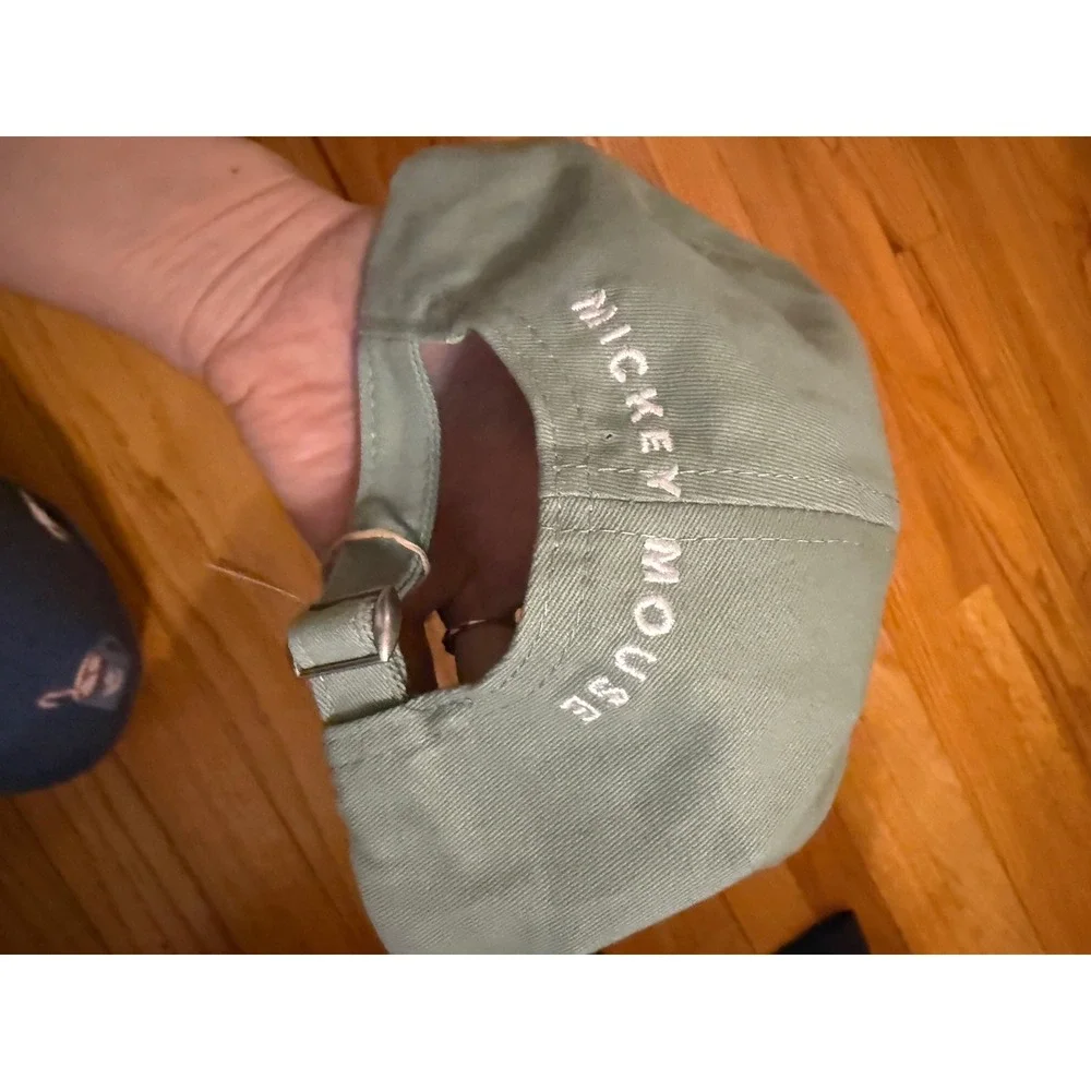 Disney Mickey‎ Mouse Pastel Green Baseball Cap Embroidered Mickey Minnie Couple